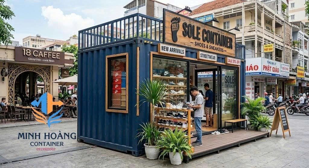 Container Showroom Giày 20 Feet