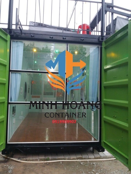 Container Cafe Nguyên Bản 40 Feet không cách nhiệt vách trần - có mái che và sân thượng